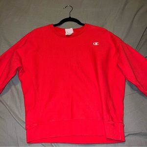 Red champion crewneck